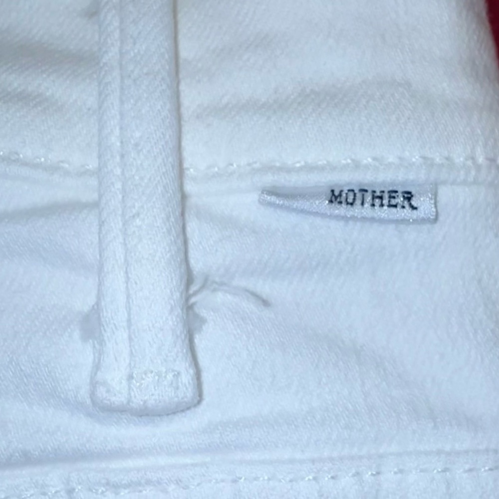 Like New MOTHER The Hustler Ankle Fray White Jeans Fairest Of Them All Size: 28 - Picture 13 of 15